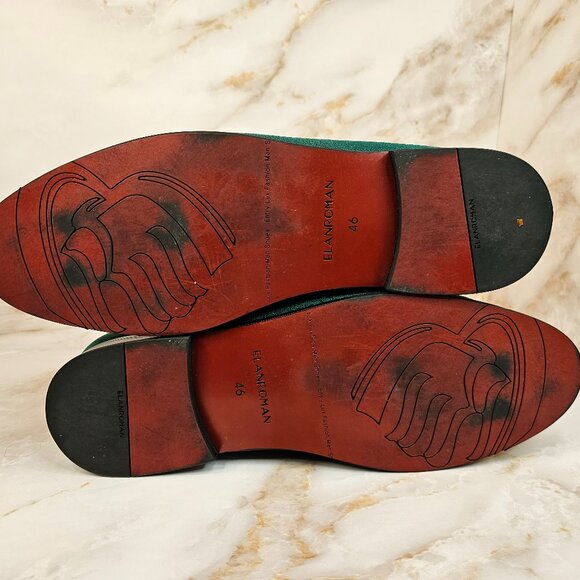 ELANROMAN Men’s Green Velvet Loafers, size 12 (EU 46) - Picture 8 of 10